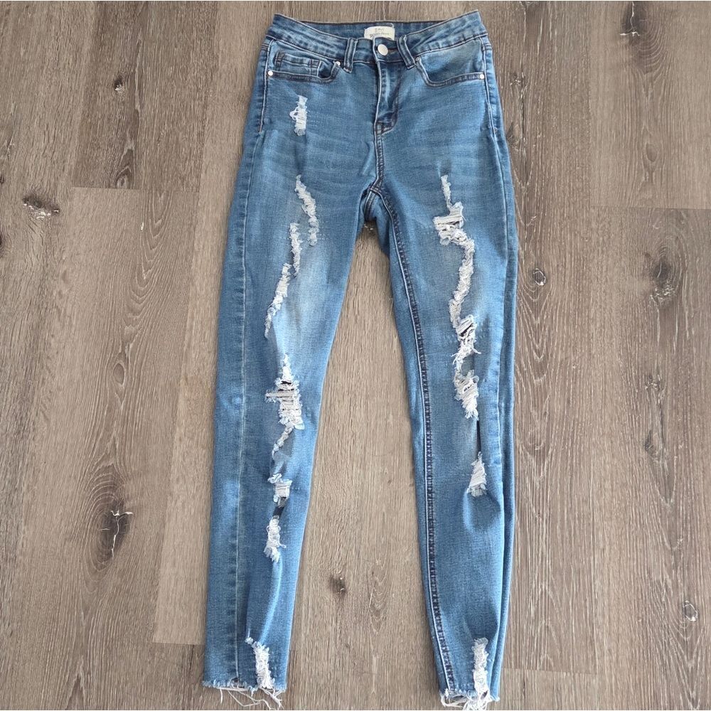Skinny Fries Denim Distressed High Rise  Skinny Jeans Size 3